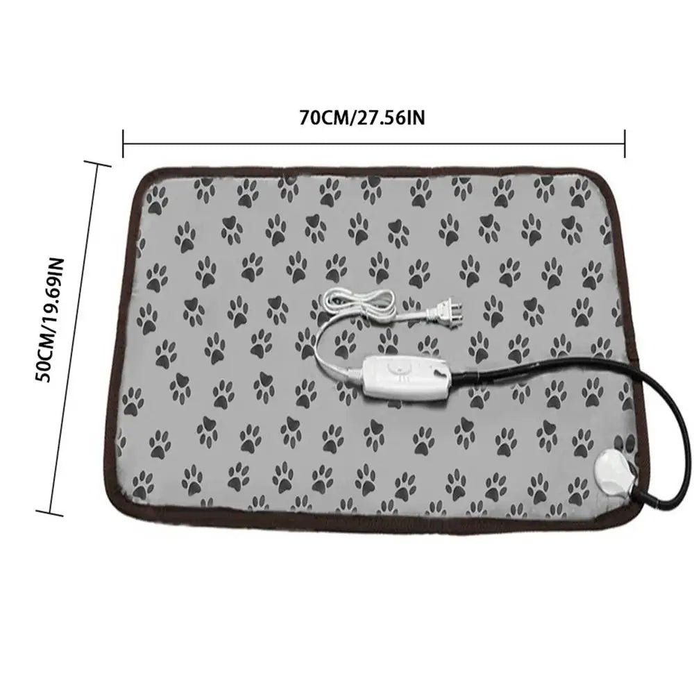 3-Speed Adjustable Heating Pad for Dog Cat Power-Off Protection Pet Electric Heated Warm Mat Bed Waterproof Bite-Resistant Wire