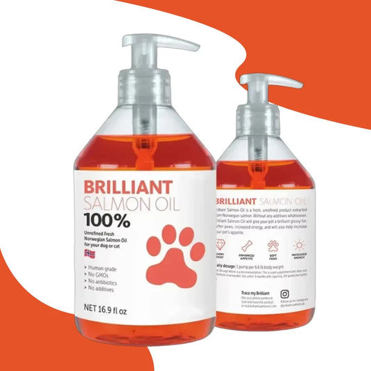 500Ml Natural Salmon Oil for Dogs - Omega Fatty Acids Supplement - Human Grade Nutritional Health Support