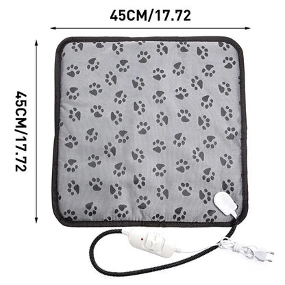 3-Speed Adjustable Heating Pad for Dog Cat Power-Off Protection Pet Electric Heated Warm Mat Bed Waterproof Bite-Resistant Wire
