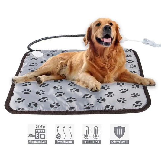 3-Speed Adjustable Heating Pad for Dog Cat Power-Off Protection Pet Electric Heated Warm Mat Bed Waterproof Bite-Resistant Wire