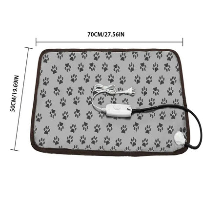 3-Speed Adjustable Heating Pad for Dog Cat Power-Off Protection Pet Electric Heated Warm Mat Bed Waterproof Bite-Resistant Wire